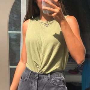 Vintage Deltta Olive Green Twist Top